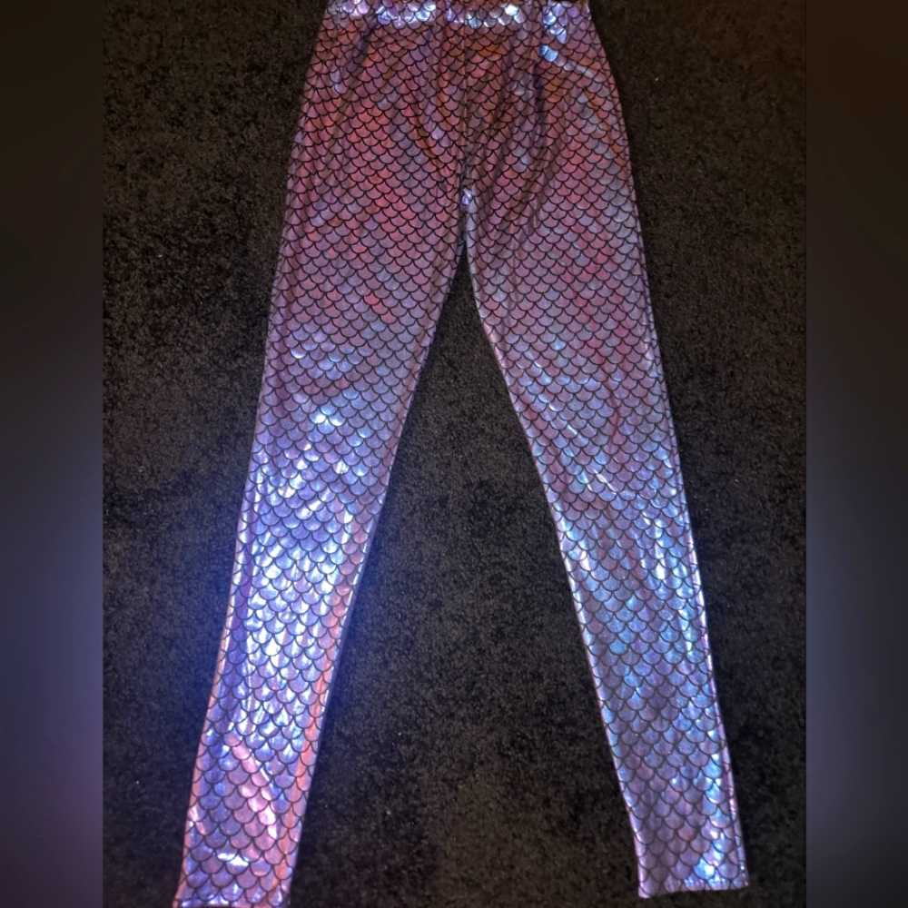 Cosplay holo mermaid legging tights..